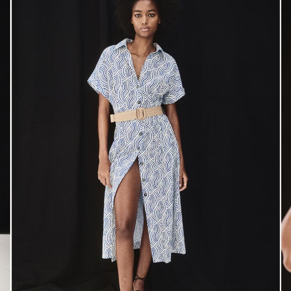 H&M belted shirt dress